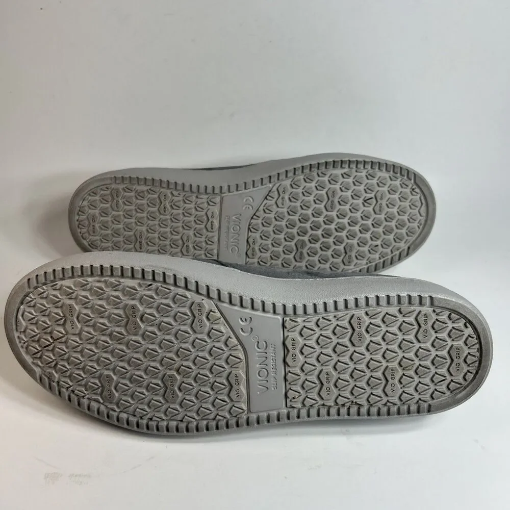 Vionic Women's Sneakers Size 8 Avery Pro Suede Slip On Vio Grip  Leather Gray